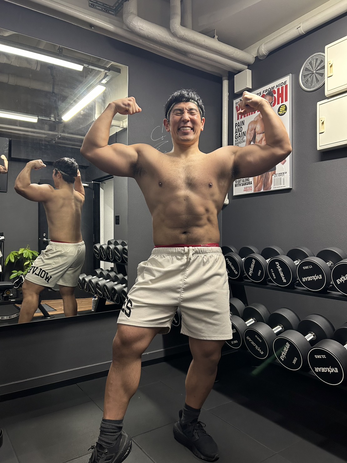 藪田祐大オーナーWolf's Lair Gymクライアント桐谷選手パージング①